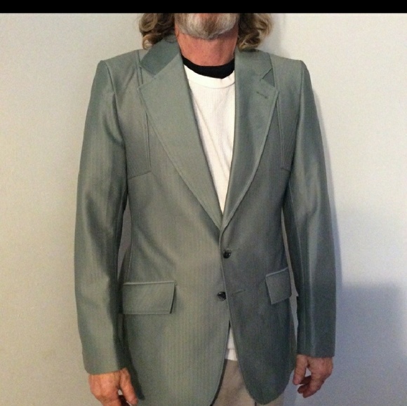 Vintage shiny green polyester leisure jacket 40" - Picture 2 of 4